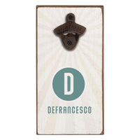 Initial Sunburst Personalized Bottle Opener