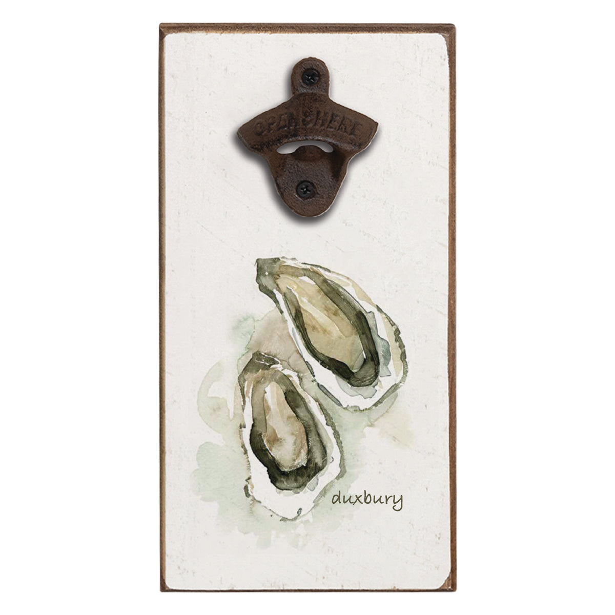 Oysters Watercolor Personalized Bottle Opener