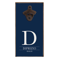 Initial Navy Personalized Bottle Opener