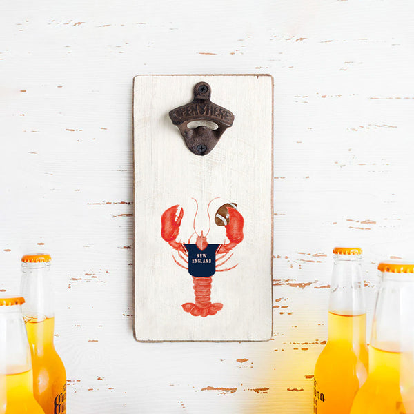 New England Football Lobster Bottle Opener