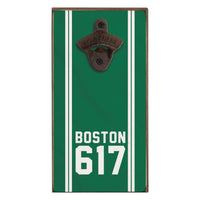 Boston 617 Green White Bottle Opener