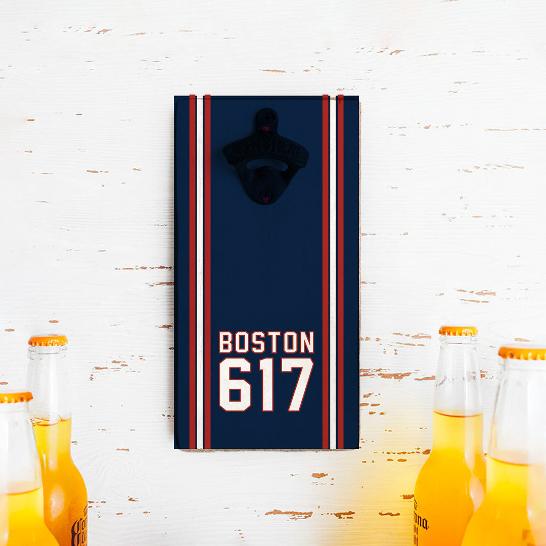 Boston 617 Blue Red Bottle Opener