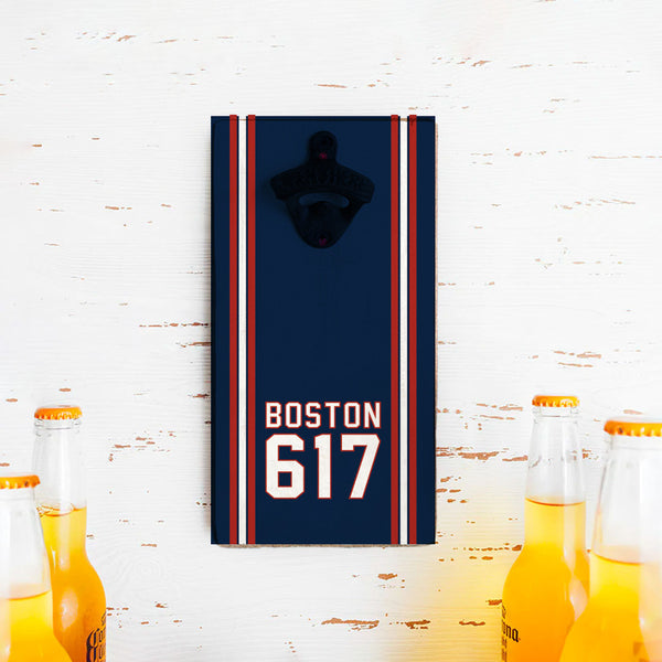 Boston 617 Blue Red Bottle Opener