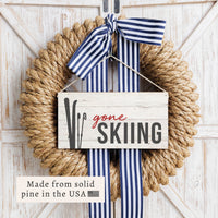 Gone Skiing Twine Sign