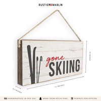 Gone Skiing Twine Sign