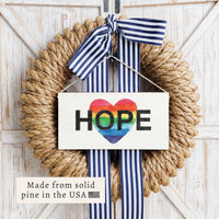 Rainbow Hope Heart Twine Sign