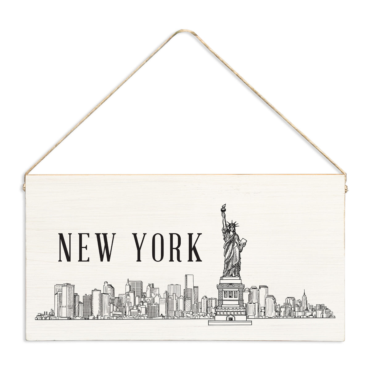 New York Line Art Twine Sign