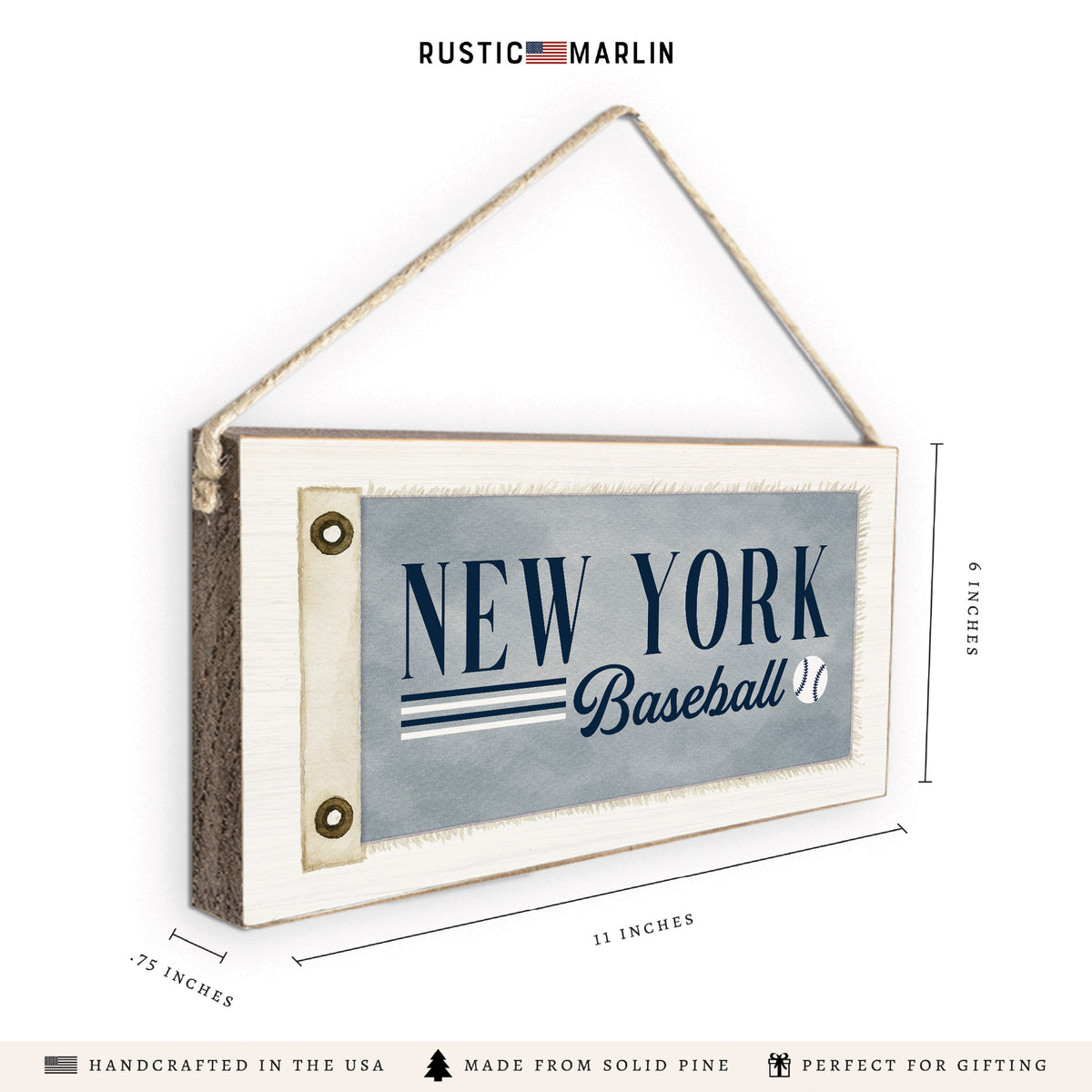 New York Baseball Twine Sign