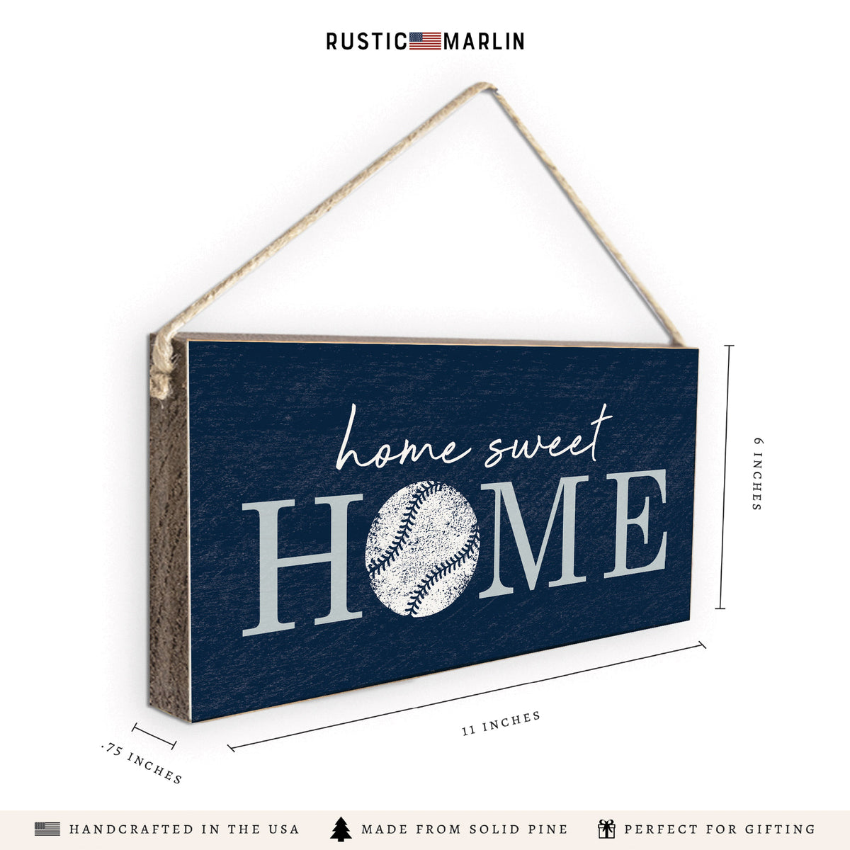 Home Sweet Home Baseball Twine Sign