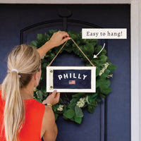 Philly Usa Flag Twine Sign