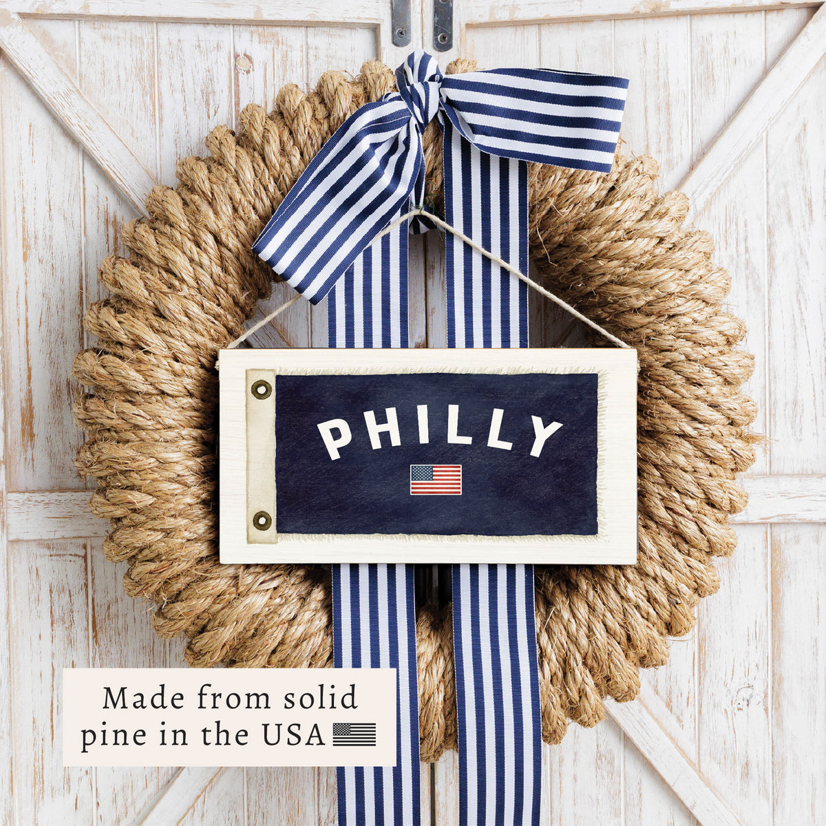 Philly Usa Flag Twine Sign