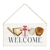 Philly Baseball Icons Twine Sign