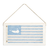 Nantucket Light Blue American Flag Twine Sign