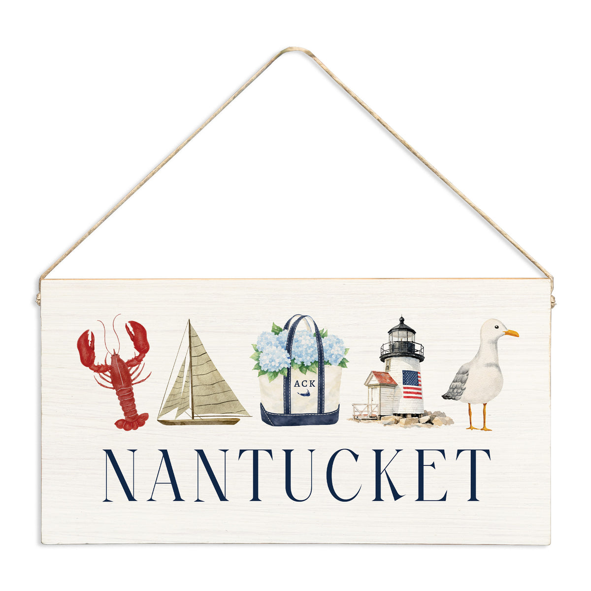 Nantucket Icons Twine Sign