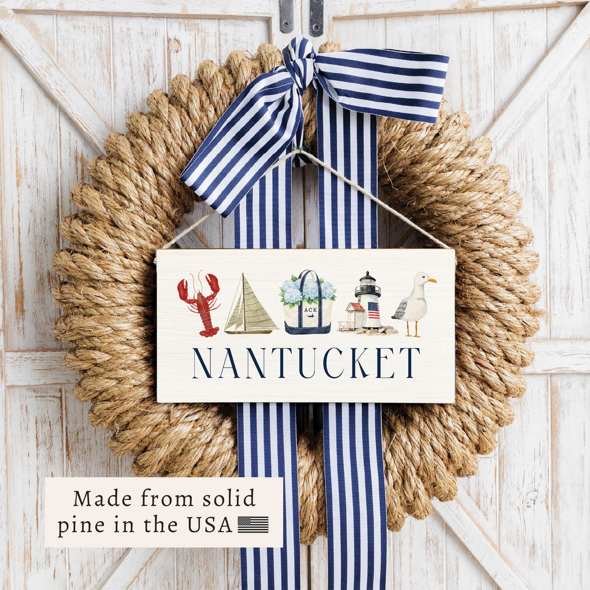 Nantucket Icons Twine Sign