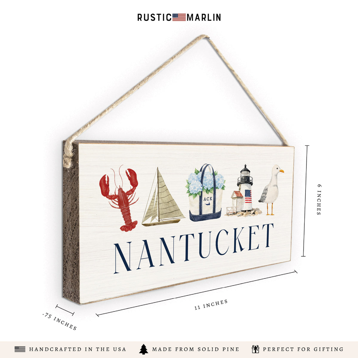 Nantucket Icons Twine Sign