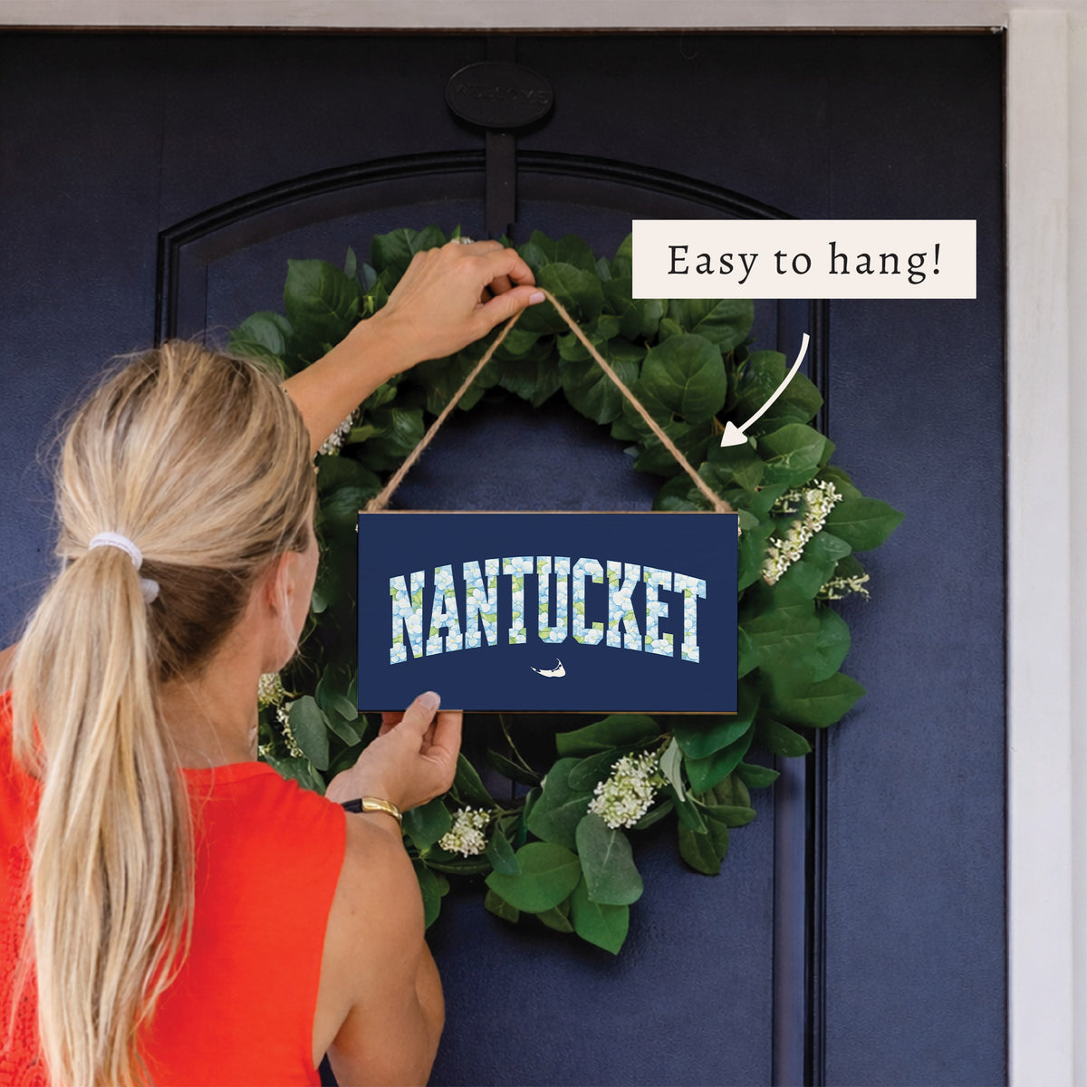 Nantucket Hydrangea Fill Twine Sign