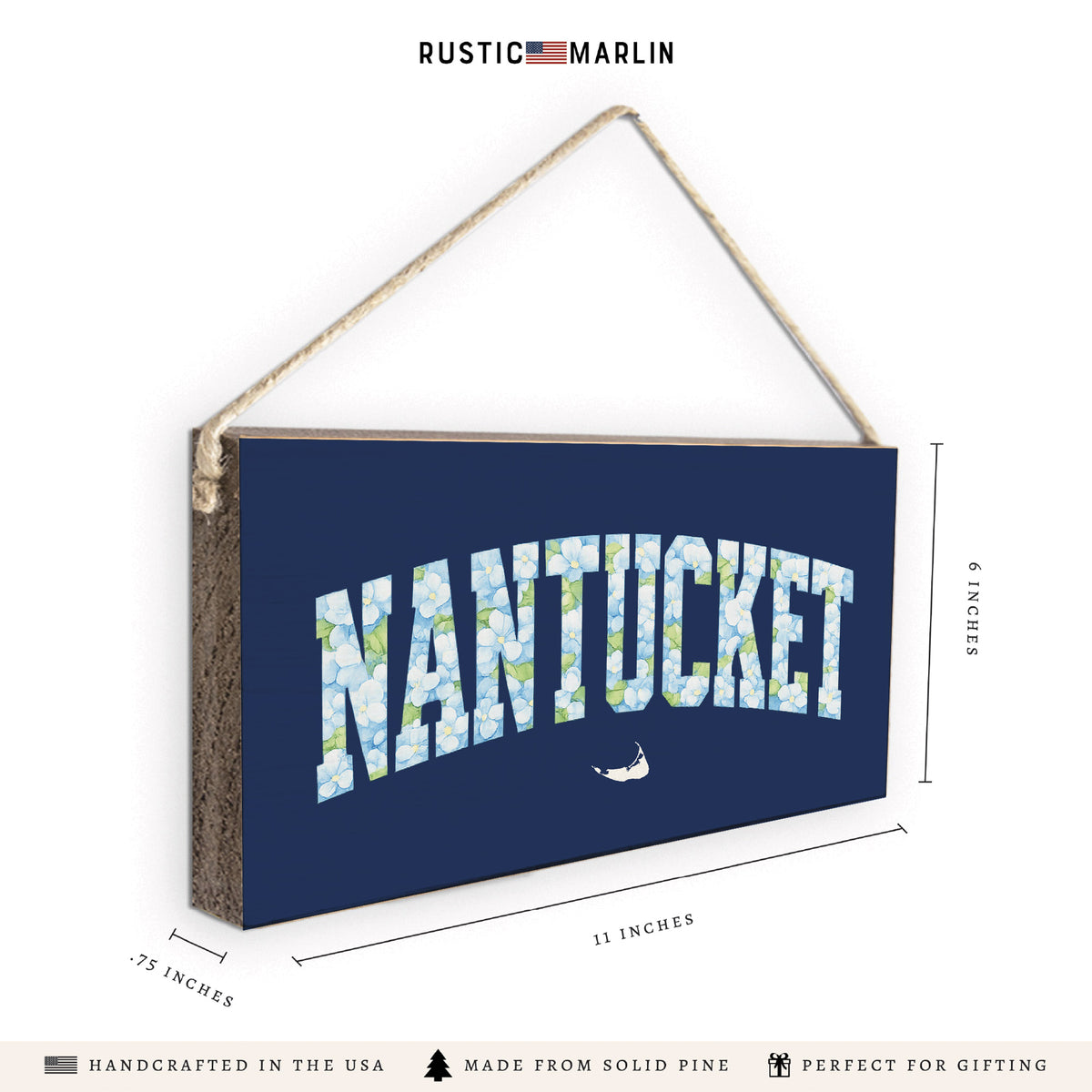 Nantucket Hydrangea Fill Twine Sign