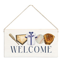 Chi Cubs Baseball Icons Twine Sign