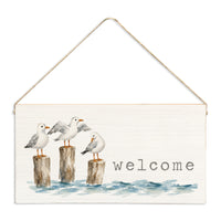 Gull Trio Welcome Twine Sign