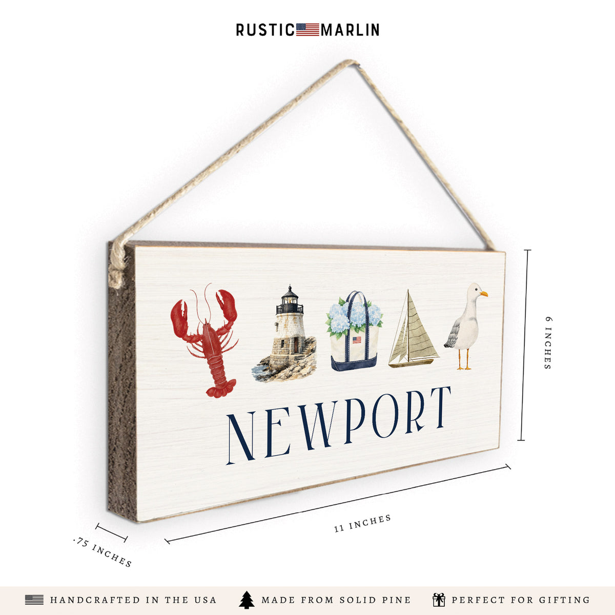 Newport Icons Twine Sign