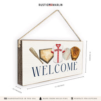 Boston Baseball Icons Twine Sign