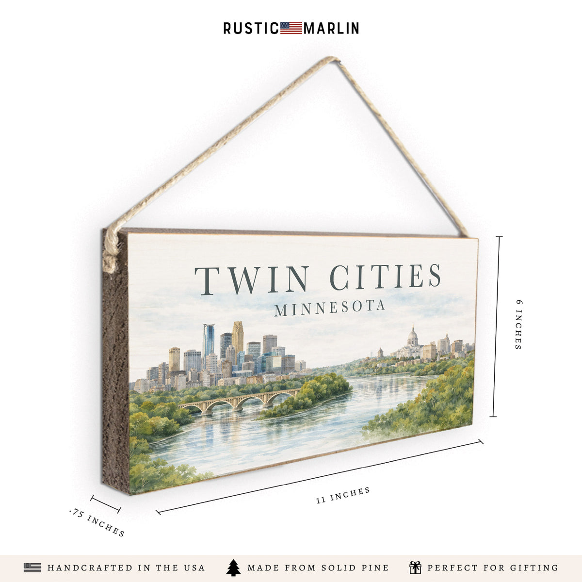 Minnesota Twin Cities Twine Sign