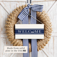 Cape Cod Welcome Navy Twine Sign
