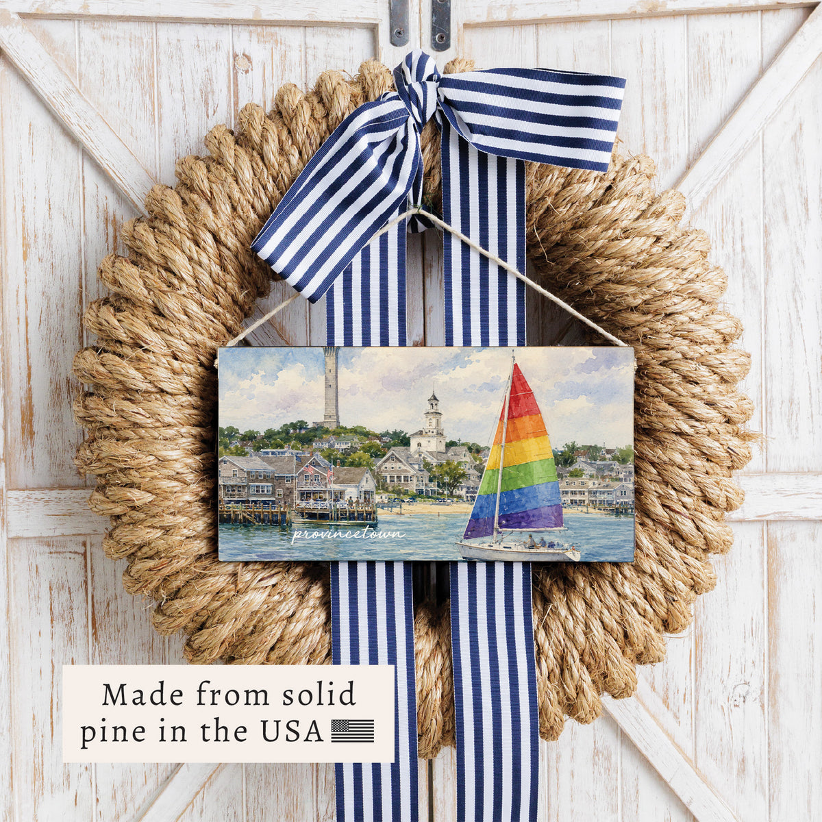 Provincetown Pride Sailboat Twine Sign