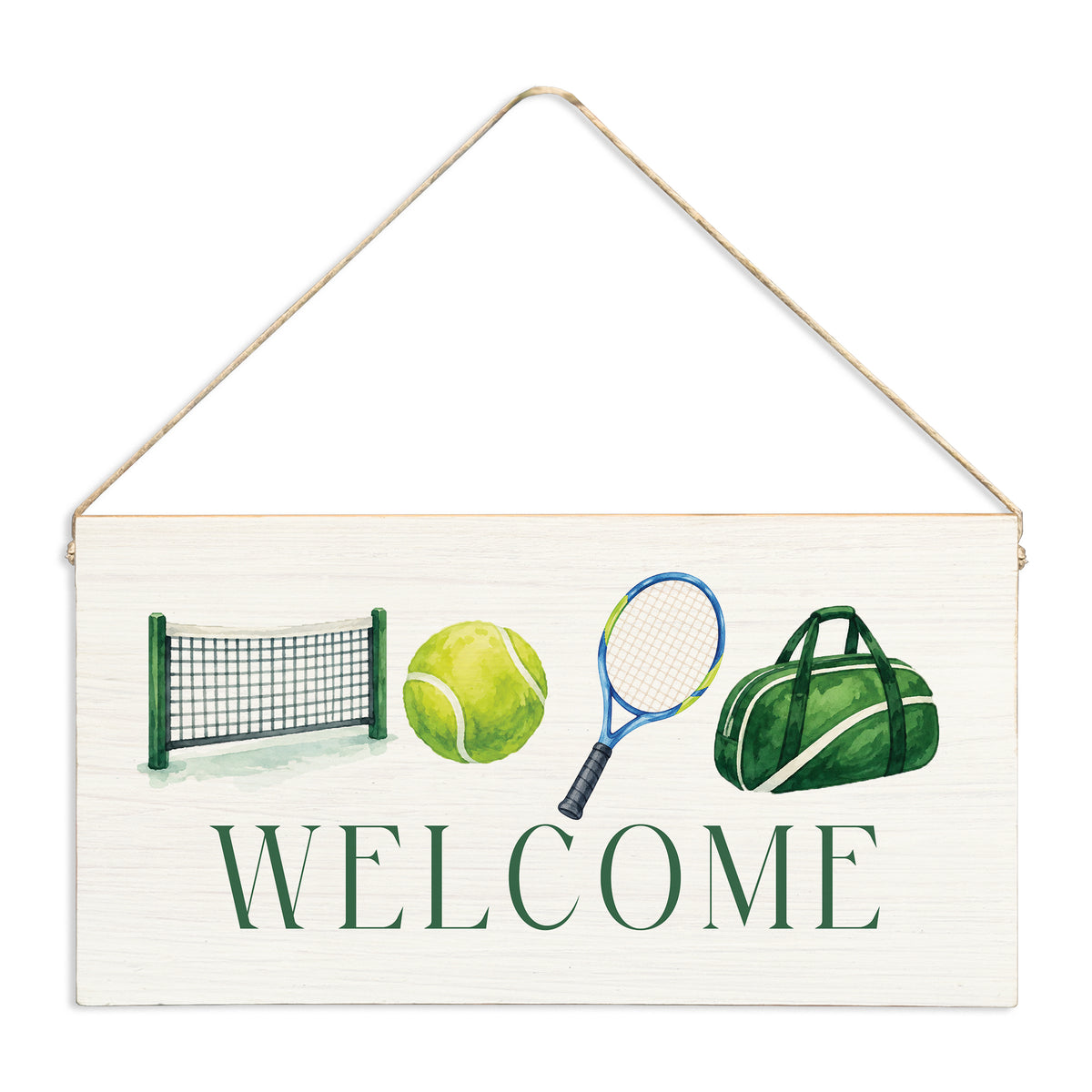 Tennis Icons Welcome Twine Sign
