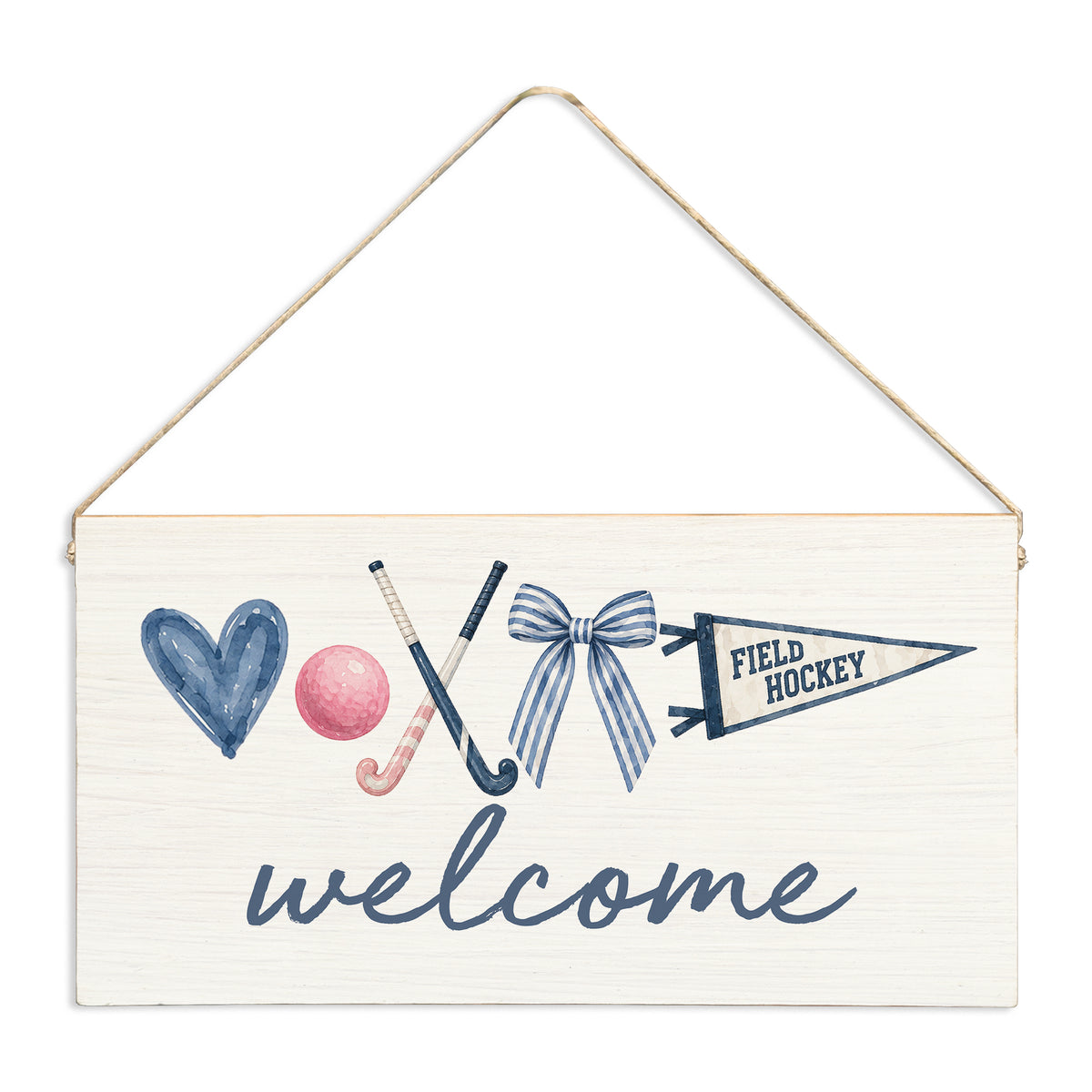 Field Hockey Icons Welcome Twine Sign