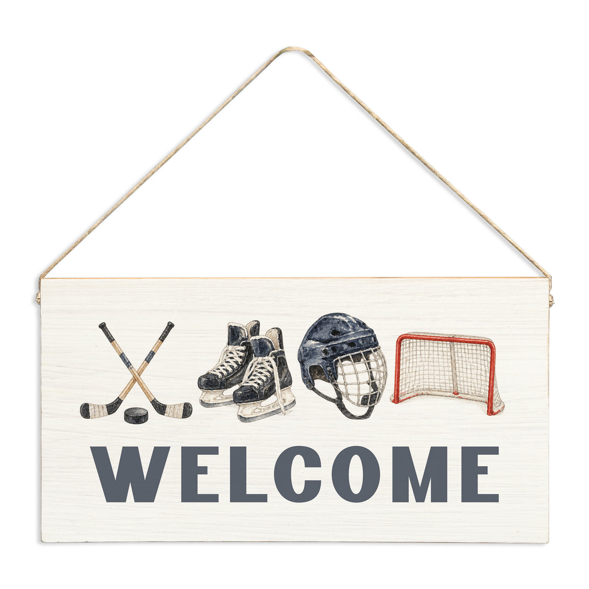 Hockey Icons Welcome Twine Sign