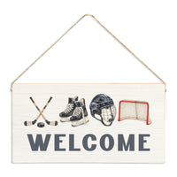 Hockey Icons Welcome Twine Sign