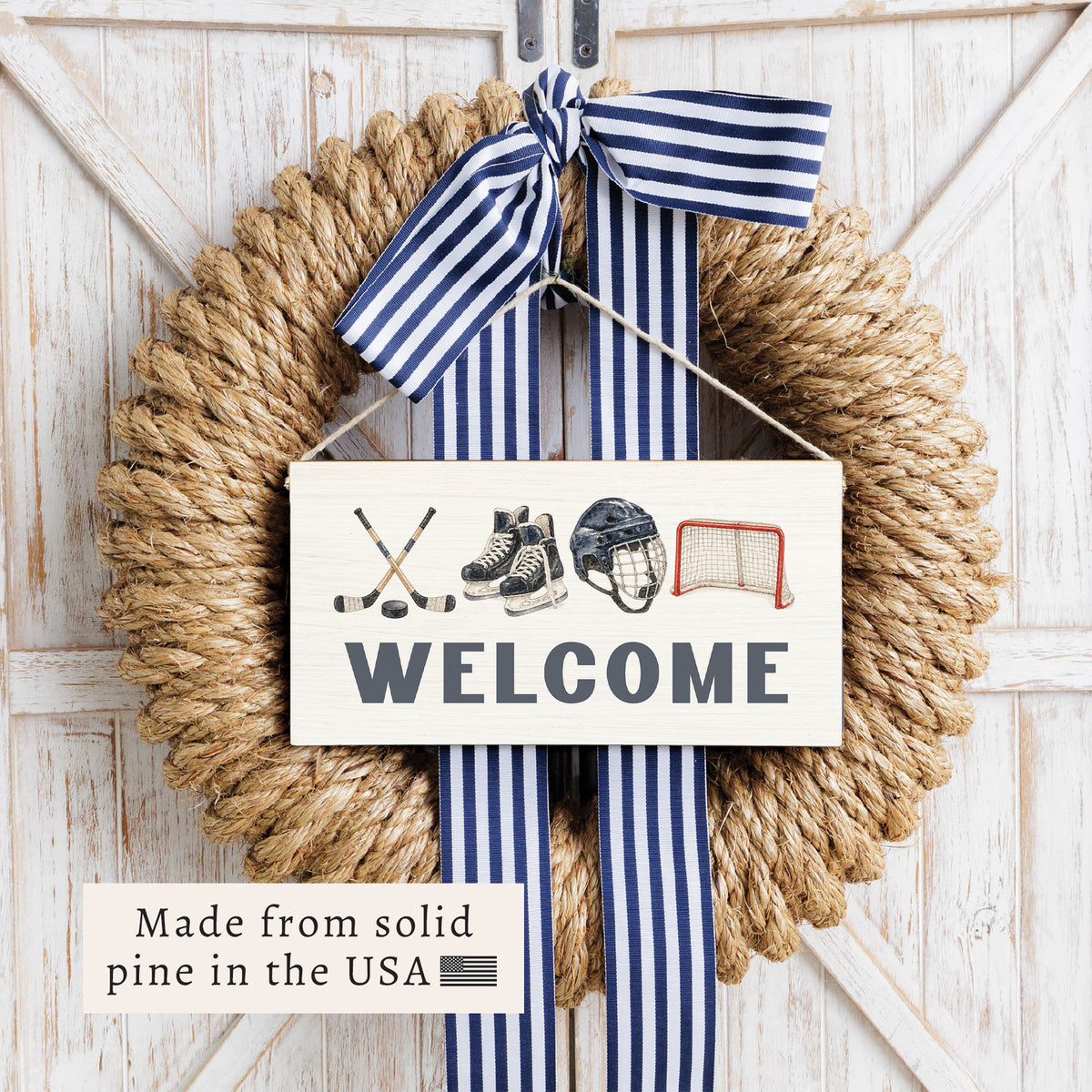 Hockey Icons Welcome Twine Sign