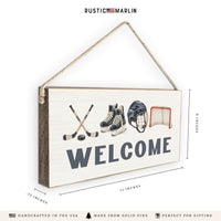 Hockey Icons Welcome Twine Sign