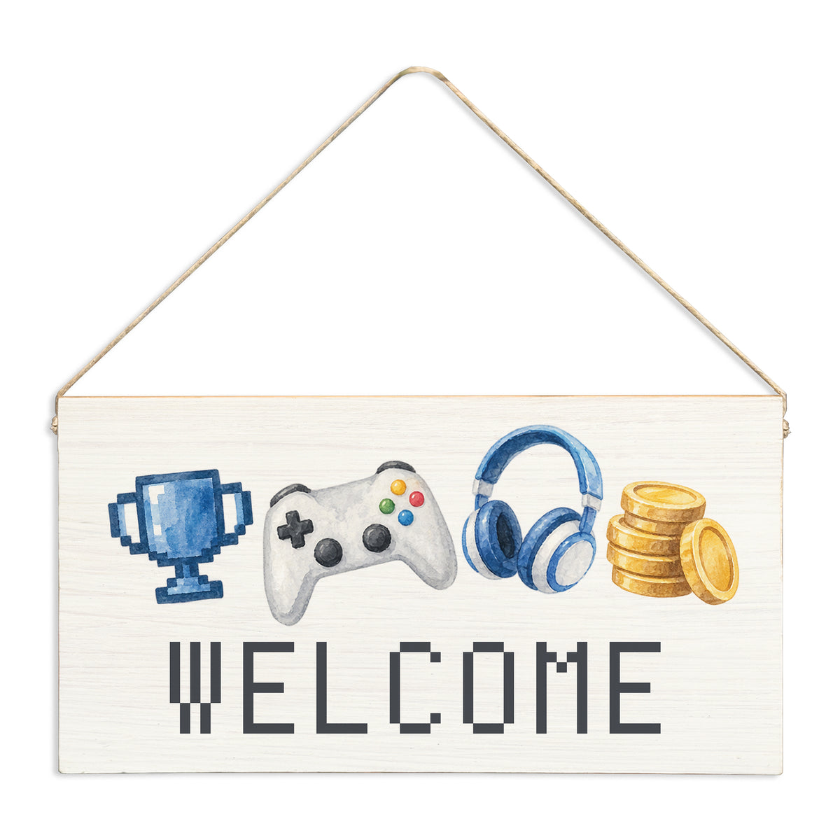 Gamer Icons Welcome Twine Sign