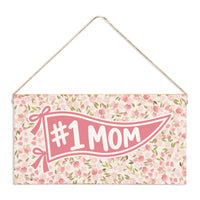 #1 Mom Penant Flag Twine Sign
