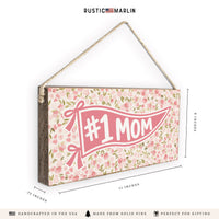 #1 Mom Penant Flag Twine Sign