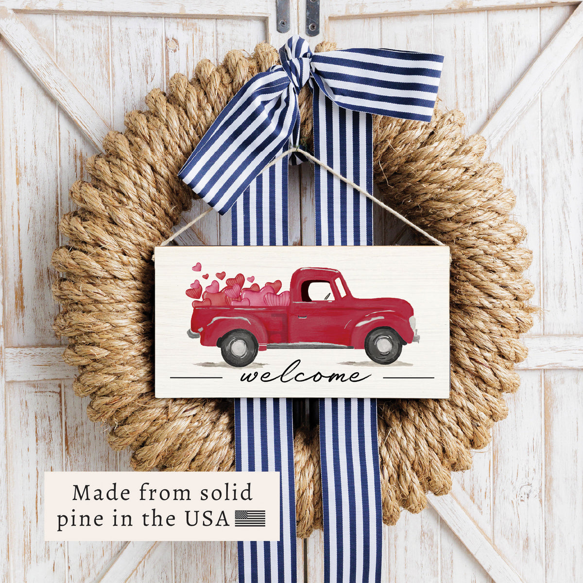 Heart Truck Twine Sign