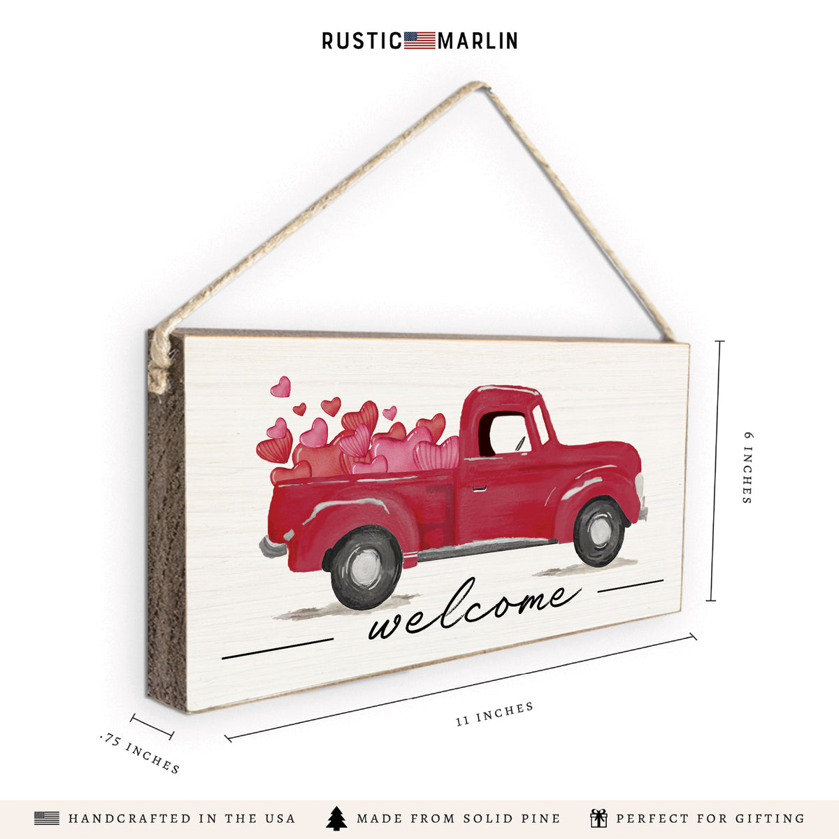 Heart Truck Twine Sign