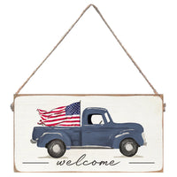 Welcome Flag Truck Personalized Twine Sign