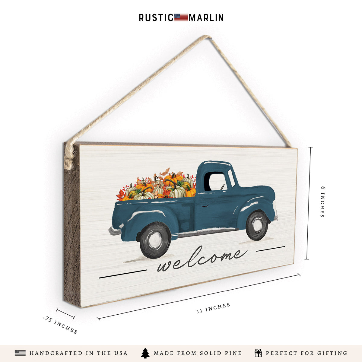 Fall Truck Welcome Twine Sign