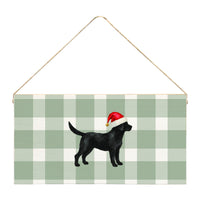 Black Lab Santa Hat Twine Sign