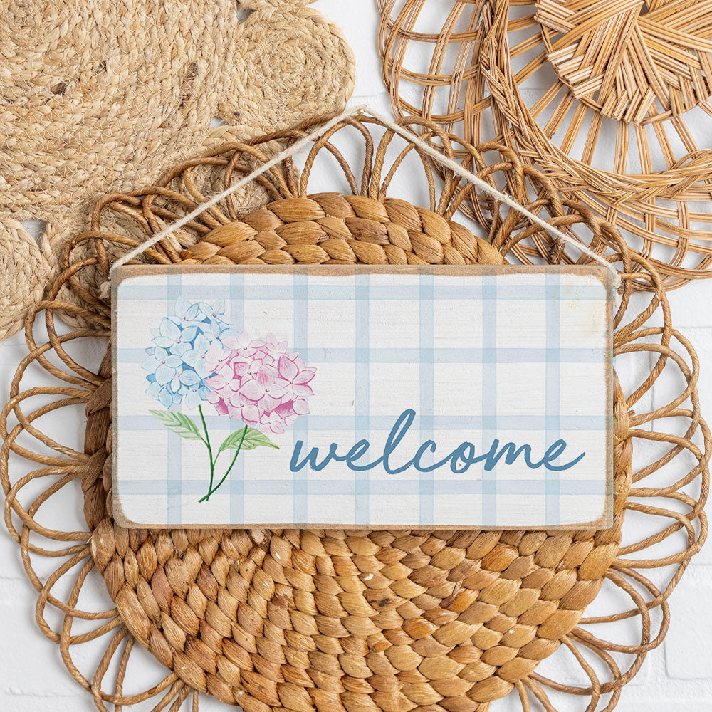 Pastel Hydrangeas Twine Sign