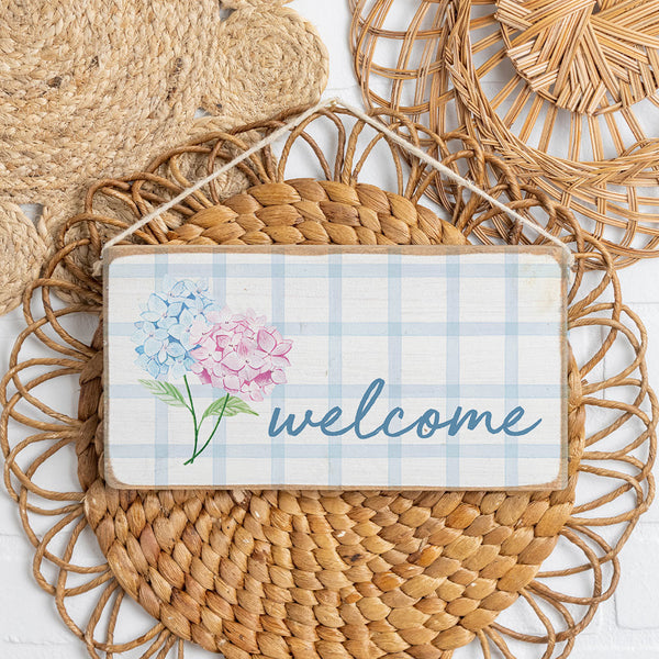Pastel Hydrangeas Twine Sign