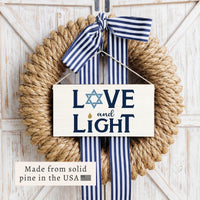 Hanukkah Love and Light Twine Sign