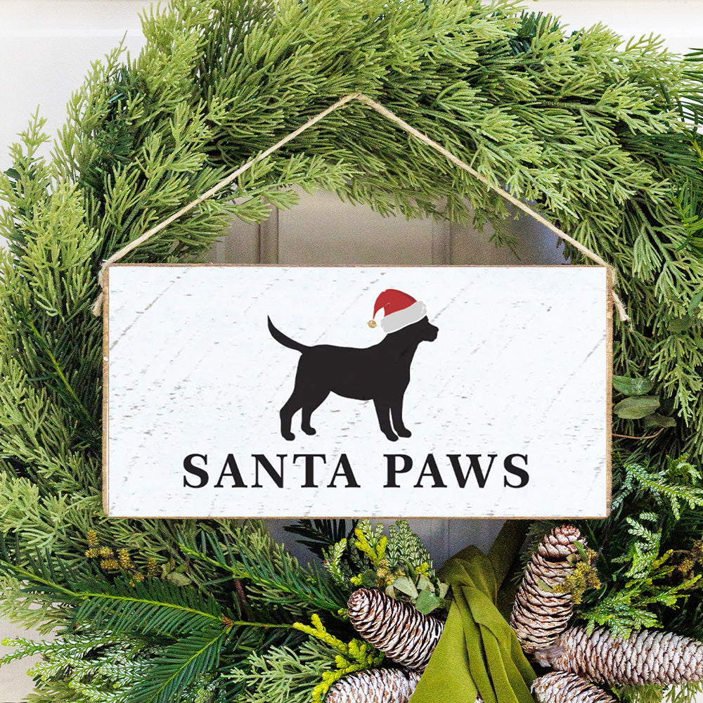 Santa Paws Twine Hanging Sign