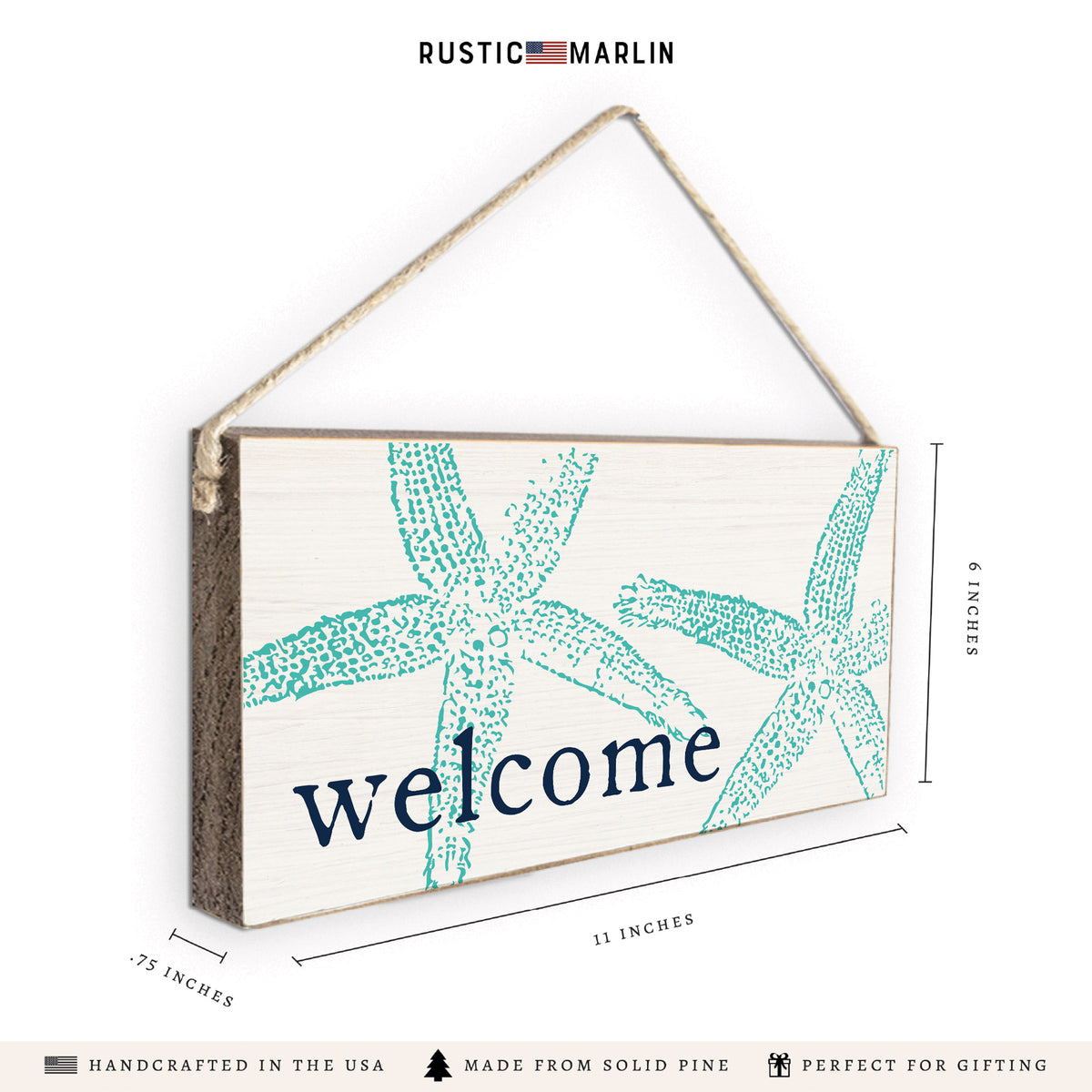 Starfish Welcome Twine Sign