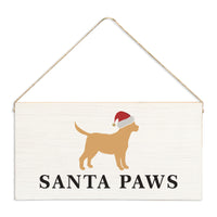 Santa Golden Dog Twine Sign