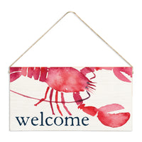 Lobster Watercolor Welcome Twine Sign